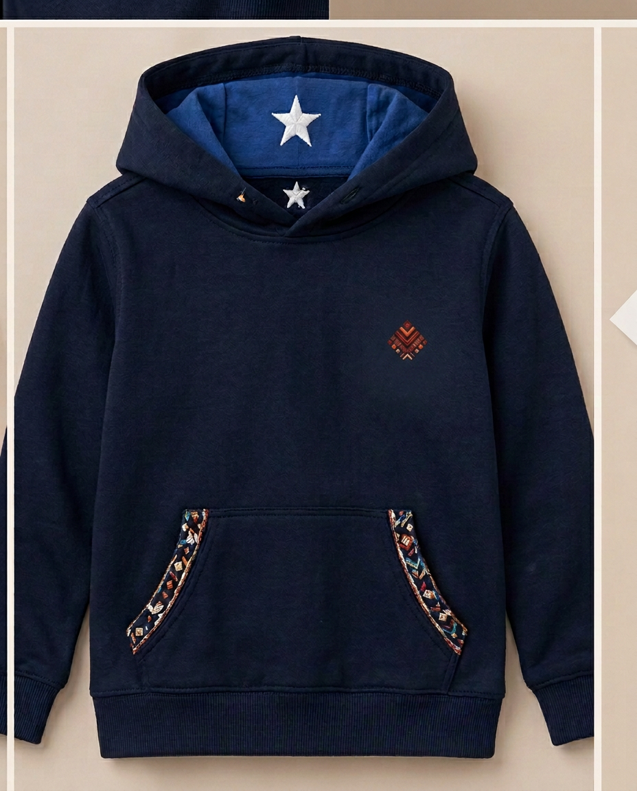 Kids Heritage Hoodie — Midnight Navy