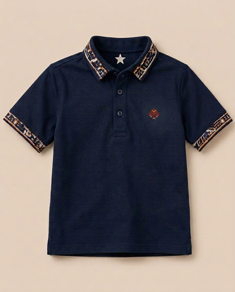 Kids Heritage Shirt — Navy Polo