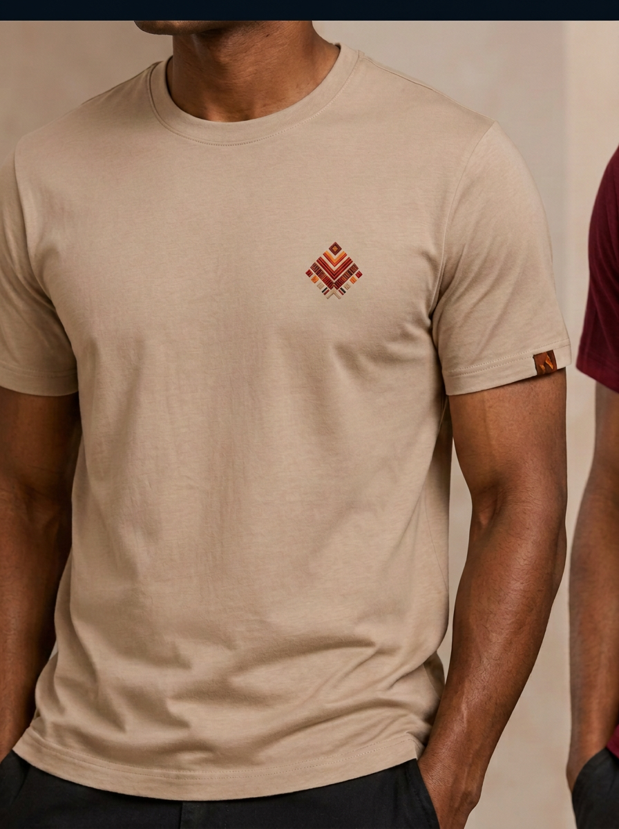 Essential Embroidered T-Shirt — Beige