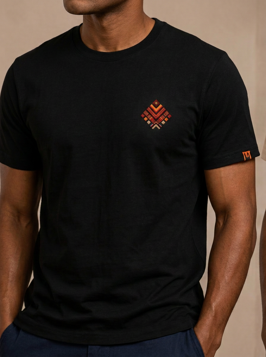 Essential Embroidered T-Shirt — Black